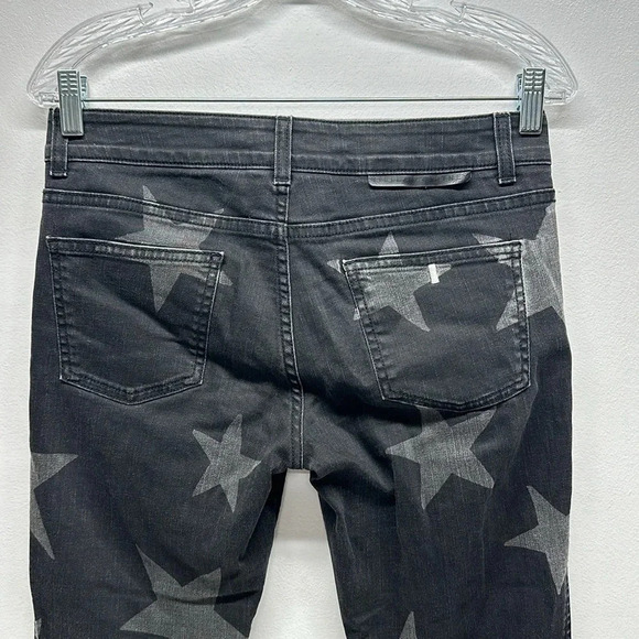 Stella McCartney Jeans Skinny Denim Star Graphic Print Faded Black Gray Size 27 - Picture 6 of 11
